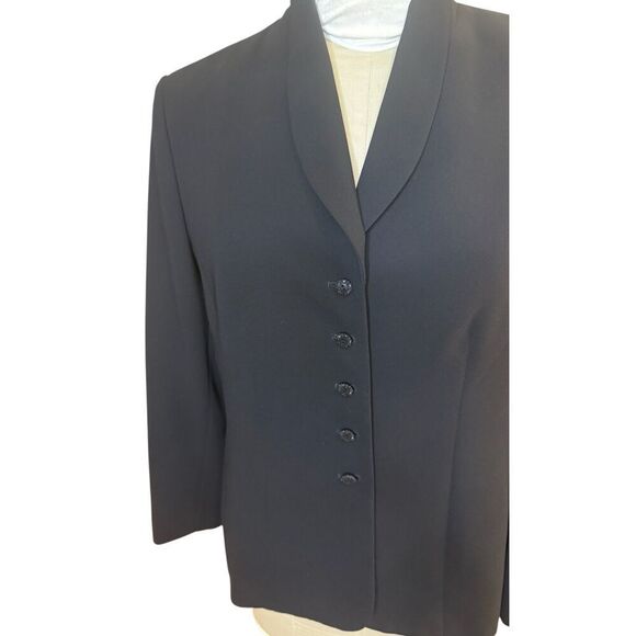 LeSuit Classic Suit Jacket/Blazer Sz. 14 High Collar Button Front - Picture 9 of 14